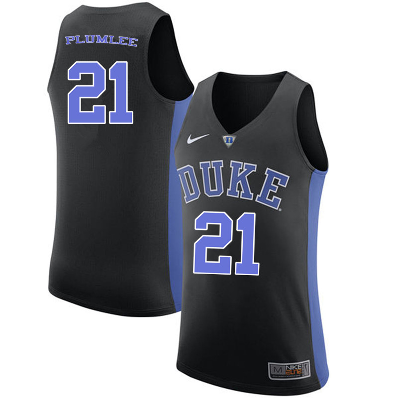 Duke Blue Devils #21 Miles Plumlee College Basketball Jerseys-Black